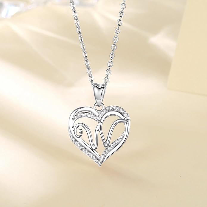 INFUSEU Unique Initial Necklaces for Women Girls Small Heart Letter Jewelry, Meaningful Personalized Gifts