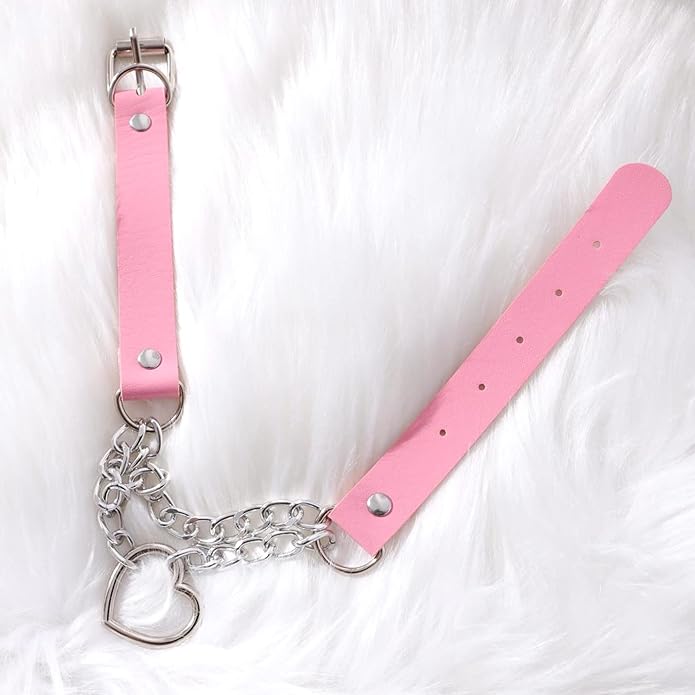 MILAKOO PU Leather Punk Choker Necklaces Circle/Heart Charm Adjustable Collar Necklace for Women