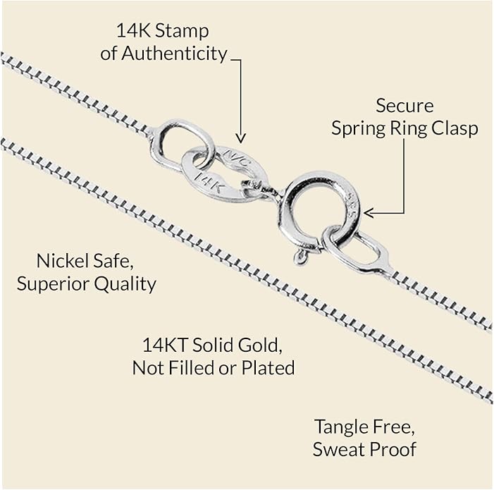 Everyday Elegance Solid 14K Gold Cubic Zirconia Solitaire Pendant Necklace for Women Heart, Princess, Round, Oval, Emerald, Pear & Cushion Cut 1 or 2 CTW | .60mm Thick 16" 18" Length Box Link Chain