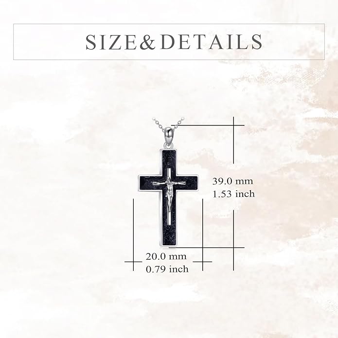 YFN Cross Necklace Sterling Silver Religious Cross Pendant Jewelry Christian Gifts for Women Men