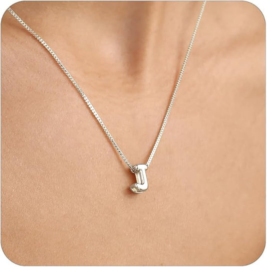 Bubble Gold Letter Necklace for Women, 14k Gold Plated Balloon Initial Necklace, Dainty Gold Necklace for Women, Personalized Bubble Pendant Name Necklace, Fashion Accessories Trendy Jewelry