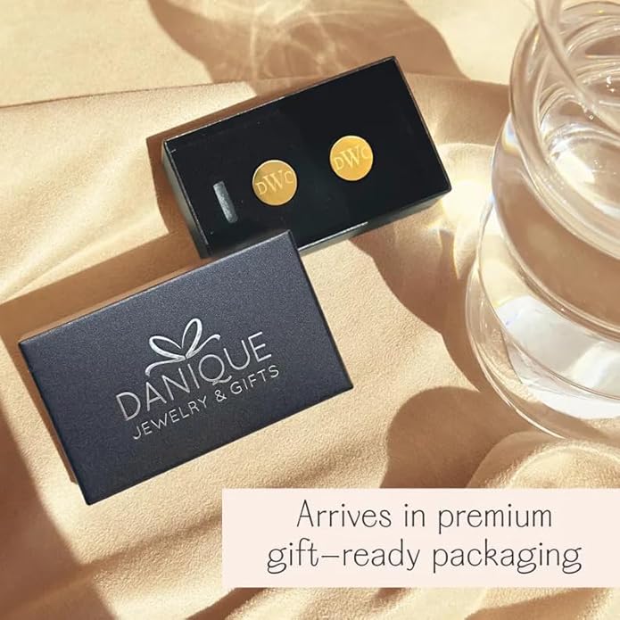 Custom Cuff Links & Personalized Tie Clip Gift Set for Men • Engraved Monogram, Date, Handwriting, Crest, Logo • Father's Day Gift for Dad • Gold, Silver, Black