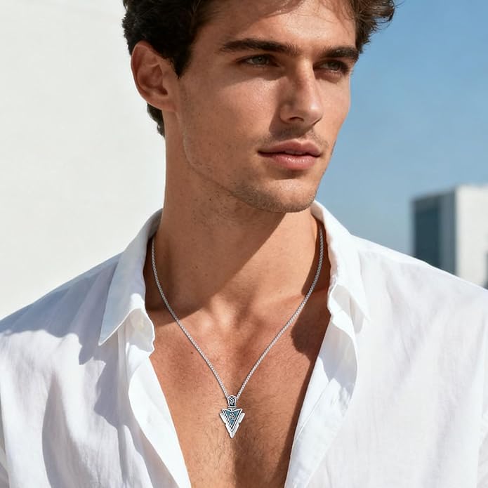 YYmqmq Arrowhead Necklace 925 Sterling Silver Arrow Pendant Necklace Jewelry Gifts for Men Women