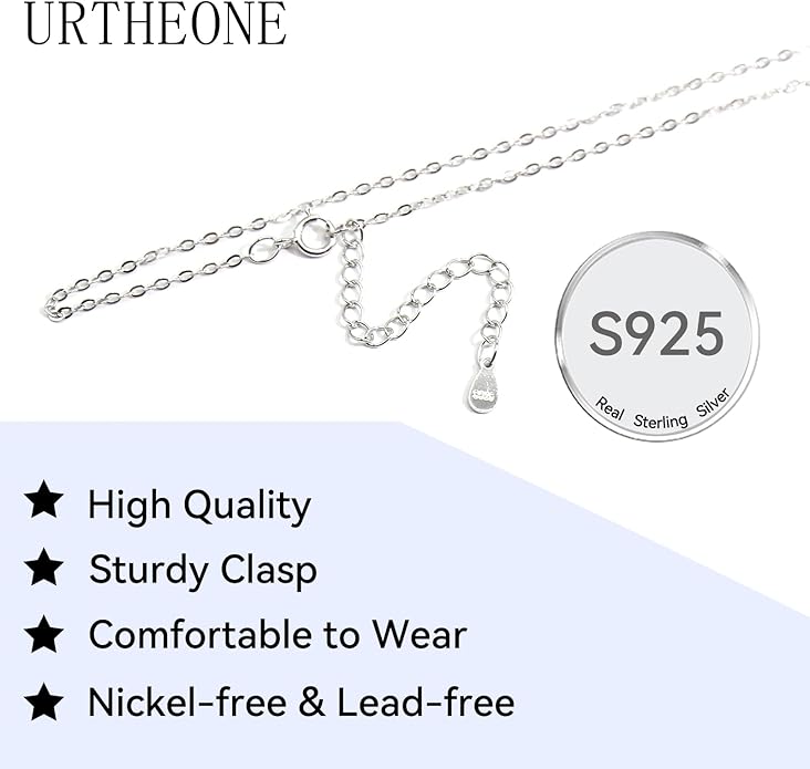 Pendant Necklaces for Women 925 Sterling Silver with Moissanite & Genuine Jewelry, Lucky Clover, Butterfly, Pink Crystal Heart Design, 14K White Gold Plated Nacklace, Mom Wife Women's Birthday Gifts