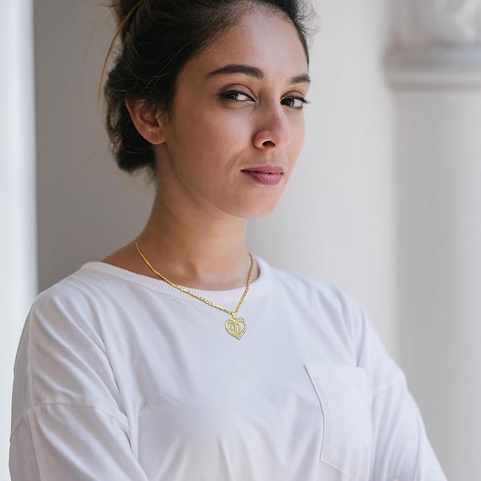 INFUSEU Unique Initial Necklaces for Women Girls Small Heart Letter Jewelry, Meaningful Personalized Gifts