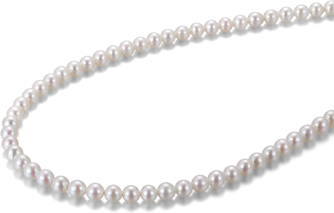 JOLI Real Pearl Necklace for Women with AAA+ Quality Round White Freshwater Genuine Cultured Pearls S925 Sterling Silver Adjustable Design Handmade Pearl Gifts