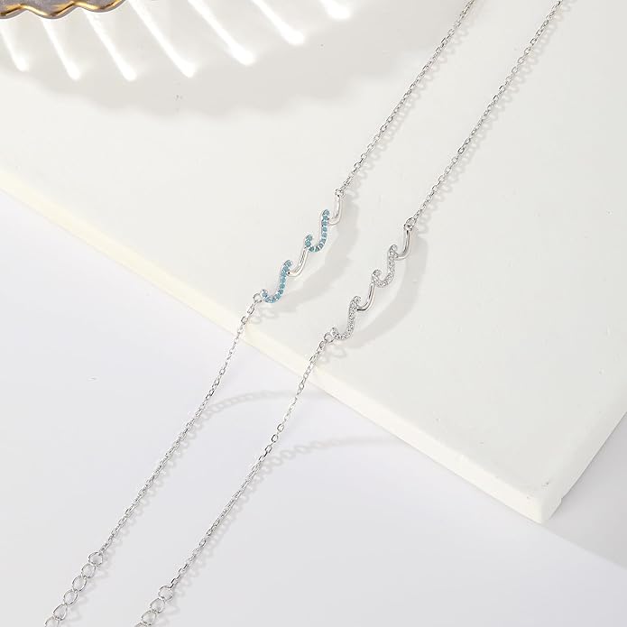 Gift for Best Friends Female,Wave Friendship Bracelet for Women,Bestie Gifts for Women,925 Sterling Silver Bracelet Gifts for Friends Birthday Gift Graduation Gift