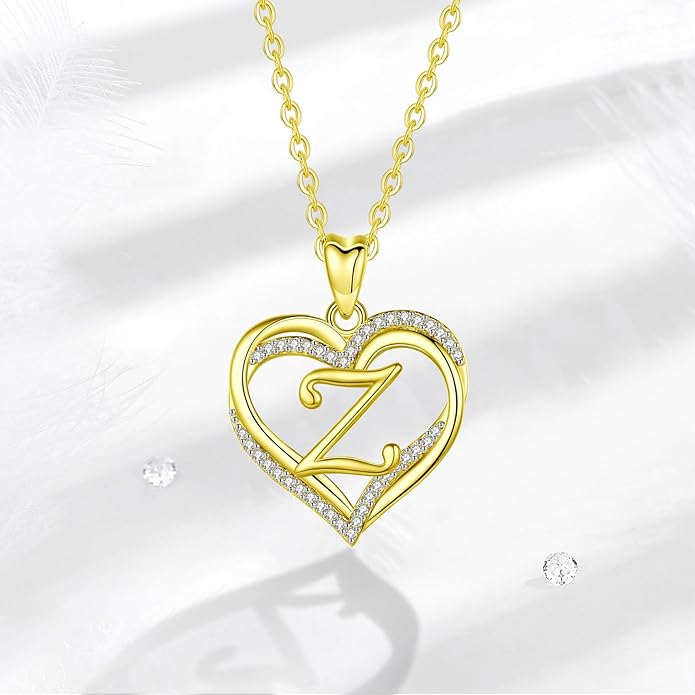 INFUSEU Unique Initial Necklaces for Women Girls Small Heart Letter Jewelry, Meaningful Personalized Gifts