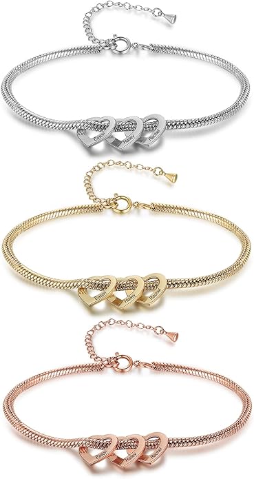 Personalized Anklets for Women Adjustable Silver Gold Anklets with Heart Name Initial Ankle Bracelets for Women Jewelry Gifts for Mom Her