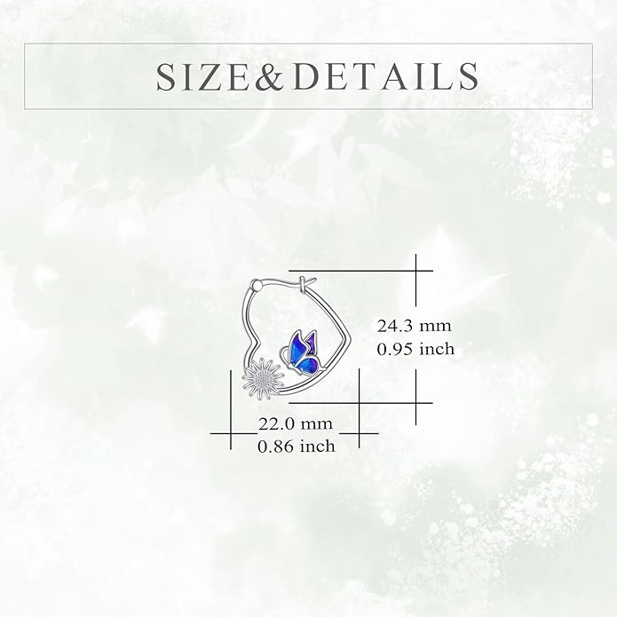 YFN Animal Earrings Sterling Silver Animal Heart Hoop Dangle Earrings Cute Jewelry Gifts for Women
