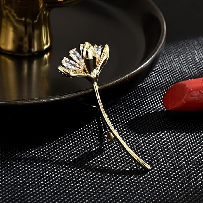 Flower Brooch Pin Rhinestones Pearl Flower Brooches Floral Pin Jewelry for Women Girls