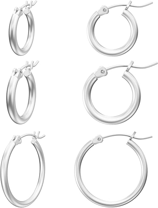 Gacimy Gold Hoop Earrings for Women 14K Real Gold Plated Hoops with 925 Sterling Silver Post