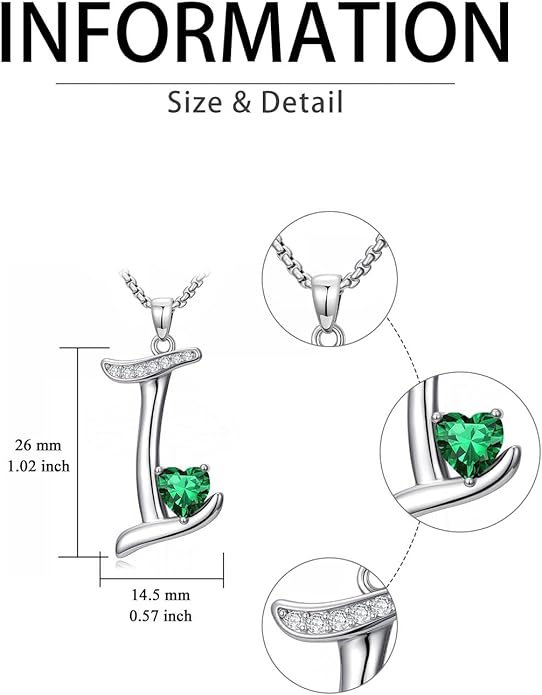 Christmas Gifts for Women Alphabet A to Z Initial Birthstone Pendant Necklaces for Women - 18k White Gold Plated Personalized Name Jewelry Valentine Mothers Day Birthday Gifts for Women Her Girlfriend