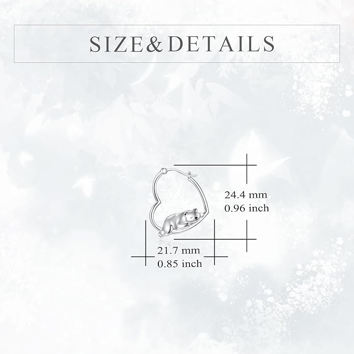 YFN Animal Earrings Sterling Silver Animal Heart Hoop Dangle Earrings Cute Jewelry Gifts for Women