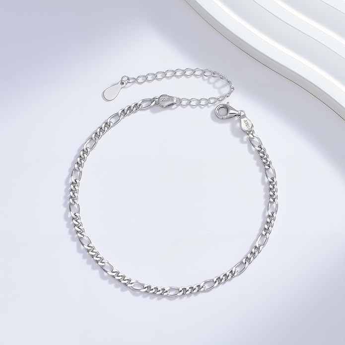 CHIC & ARTSY 925 Sterling Silver Ankle Bracelet Multilayer Anklets for Women Satellite, Star, Cross, Circle, Butterfly, Teardrop, Oval Disk Layered Anklet Beach Jewelry