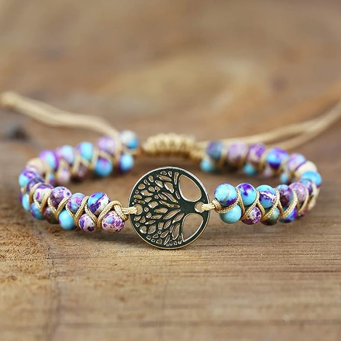 ZOSOJONA Boho Handmade Natural Stone Wrap Bracelets Turquoises Crystal Beads Bracelet Jewelry