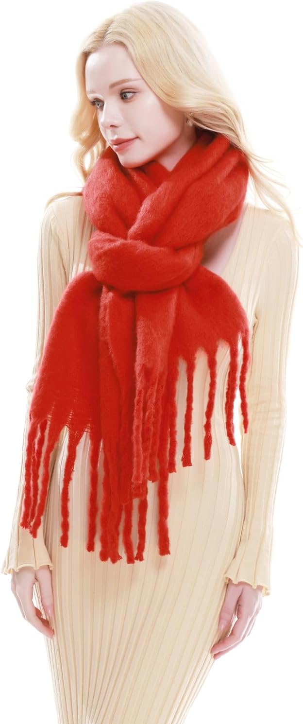RIIQIICHY Chunky Scarf for Women Winter Warm Thick Scarves Oversized Blanket Scarf