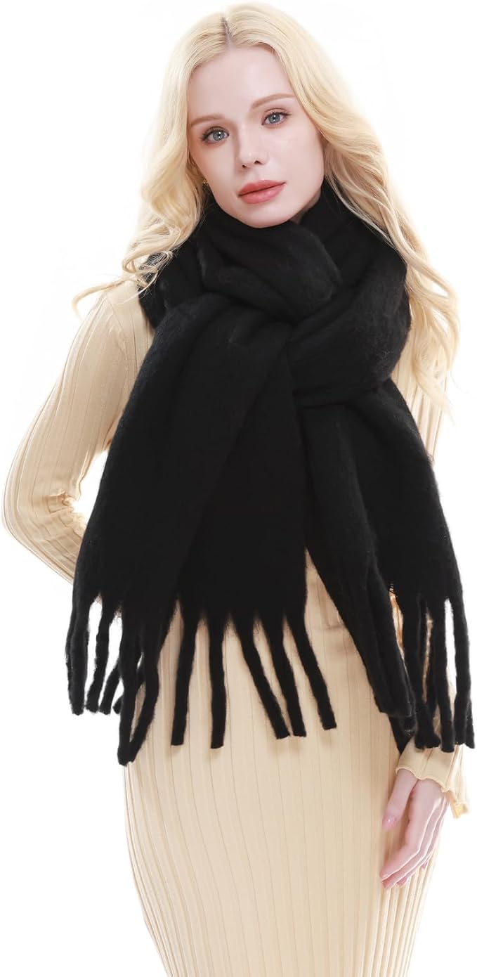 RIIQIICHY Chunky Scarf for Women Winter Warm Thick Scarves Oversized Blanket Scarf