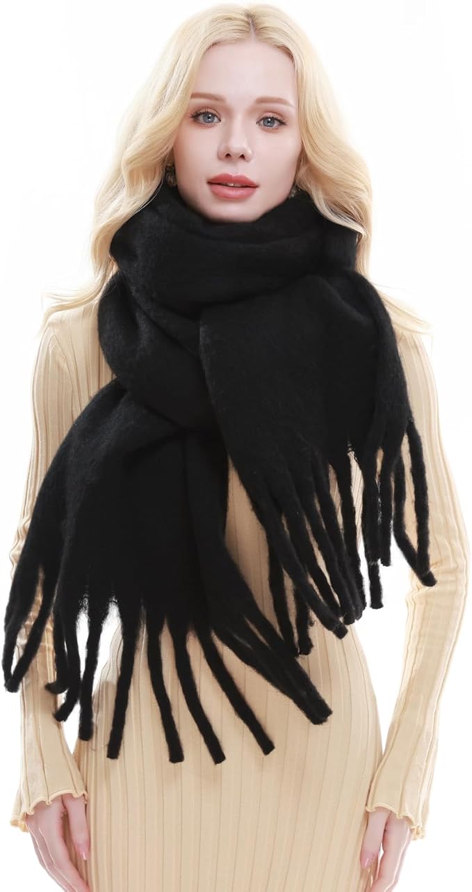 RIIQIICHY Chunky Scarf for Women Winter Warm Thick Scarves Oversized Blanket Scarf