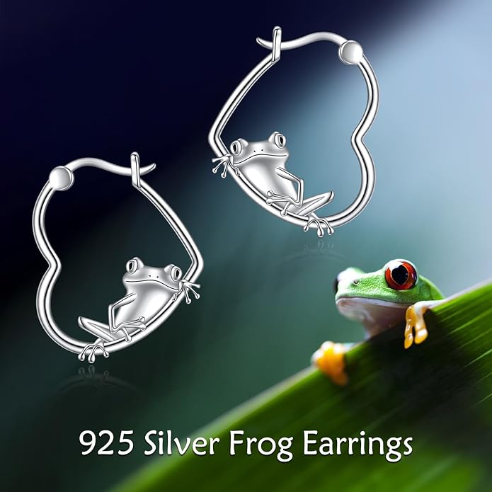 YFN Animal Earrings Sterling Silver Animal Heart Hoop Dangle Earrings Cute Jewelry Gifts for Women