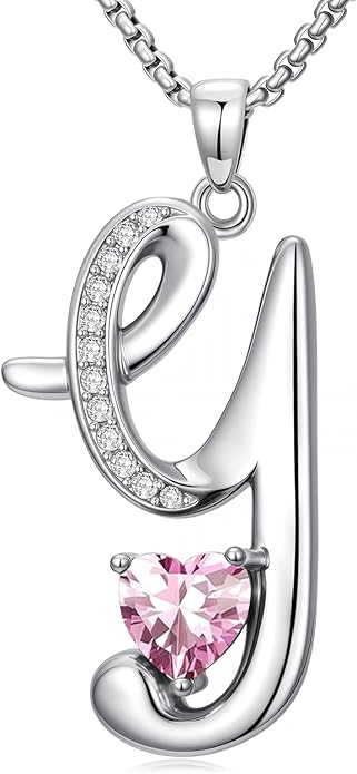 Christmas Gifts for Women Alphabet A to Z Initial Birthstone Pendant Necklaces for Women - 18k White Gold Plated Personalized Name Jewelry Valentine Mothers Day Birthday Gifts for Women Her Girlfriend