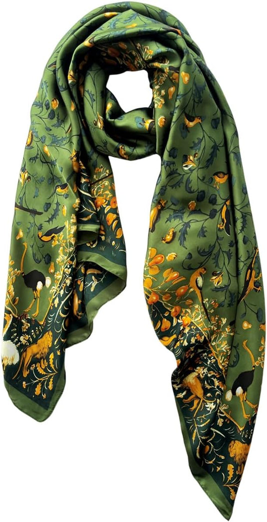 Long Silk Like Scarf Lightweight Satin Scarves Large Sunscreen Shawl Wrap for Women