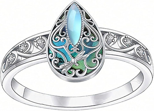 ONEFINITY Dragonfly Filigree Ring Sterling Silver Rings Gifts for Women Jewelry
