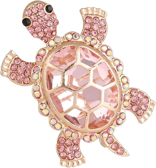 Cute Tortoise Brooch for Women,Rhinestone Crystal Turtle Tortoise Shell Brooch Pins Vintage Animal Lapel Pins Fashion Clothing Accessories Decorative Jewelry Mother's Day Easter