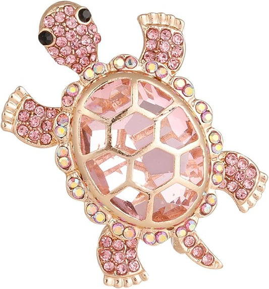 Cute Tortoise Brooch for Women,Rhinestone Crystal Turtle Tortoise Shell Brooch Pins Vintage Animal Lapel Pins Fashion Clothing Accessories Decorative Jewelry Mother's Day Easter