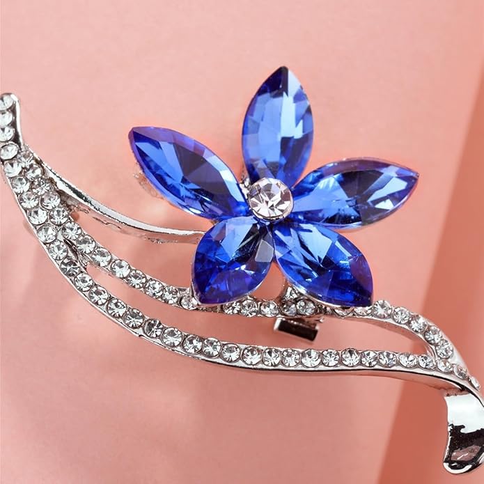 coadipress Flower Brooch for Women Girls Crystal Rhinestone Flower Floral Lapel Pin Elegant Clothing Accessory Wedding Gift Fashion Jewelry Gift