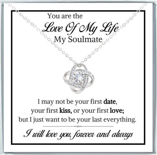 To My Soulmate Necklace For Women, Soul Mate Jewelry for Women, Future Wife Gifts, To My Wife Necklace from Husband, Gifts for Girlfriend, Pendant With Message Card