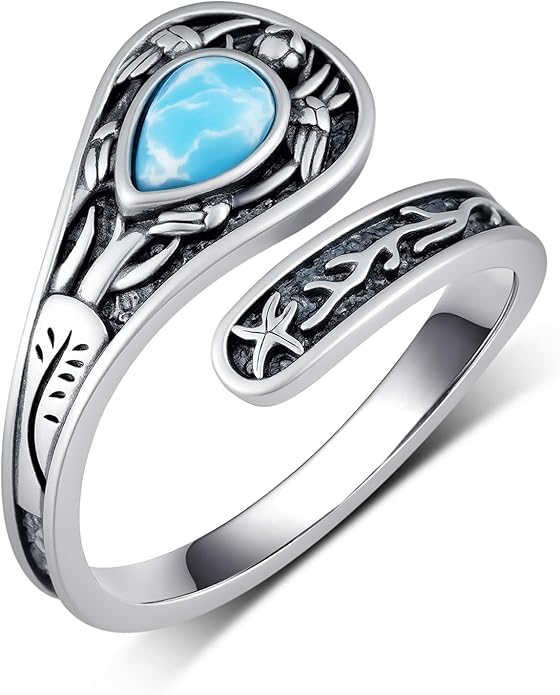 Spoon Rings for Women 925 Sterling Silver Mushroom/Phoenix/Snake/Cardinal/Octopus/Tree of Life/Sunflower/Highland Cow/Dragonfly/Dragon/Horse/Sea Turtle/Frog Rings