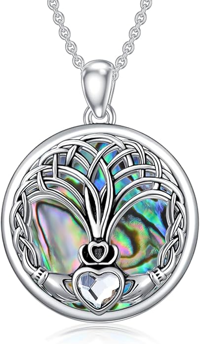 Seiyang 925 Sterling Silver Mustard Seed/Cross/Star of David/Triquetra Trinity Knot/Celtic/Claddagh Necklace Christian/Irish Jewelry Gifts for Women Mom Her