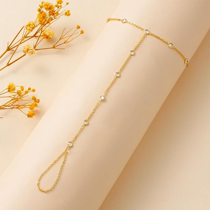 Hand Chain Bracelet for Women, Finger Ring Bracelets for Women Trendy, Dainty Simple Waterproof Bracelet Fashion Jewelry for Women
