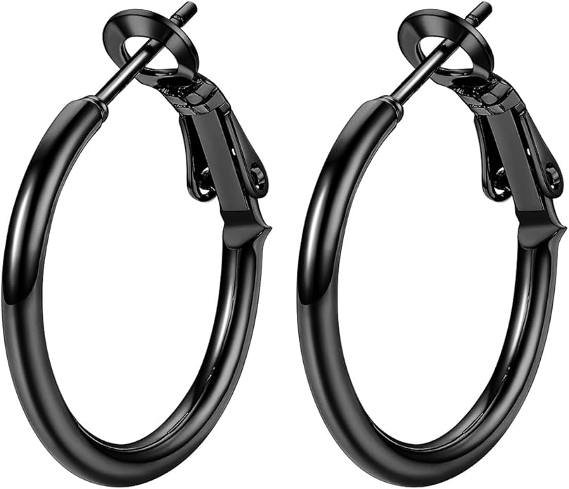 FOCALOOK 14K Gold Plated Lightweight Large Hoops| 2mm Thin Hoop Earrings for Women 30/40/50/70/100mm