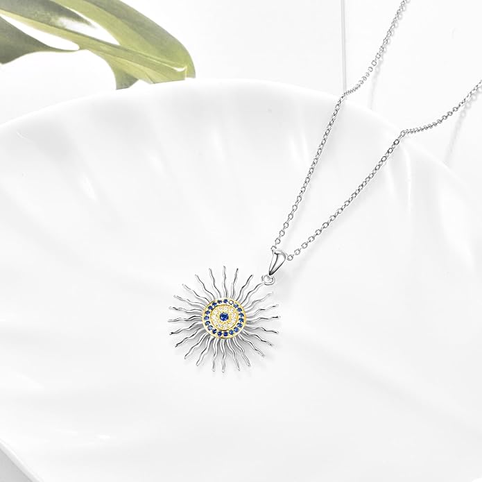 AENEAS Evil Eye Necklace for Women 925 Sterling Silver Necklace Ojo Turco Trendy Jewelry Gifts for Women Wife