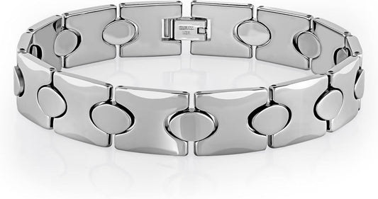 Urban Jewelry Men’s Tungsten Carbide Link Bracelet Collection – 8.3–8.5" Length, 10 mm Heavy Chain, Cross, Track, Box & Wheat Styles, Scratch & Tarnish Resistant, Secure Snap‑Lock, Gift Box
