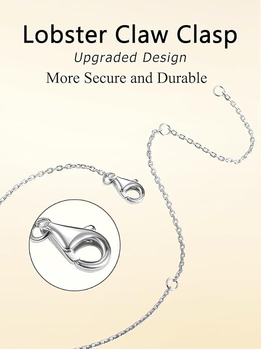 CYW Moissanite/Ruby/Sapphire/Emerald Dainty Pendant Necklace for Women, Novelty Design, Really Authentic Solid 925 Sterling Silver, 16"/18"/20" Adjustable, Birthday Anniversary Valentines Gift