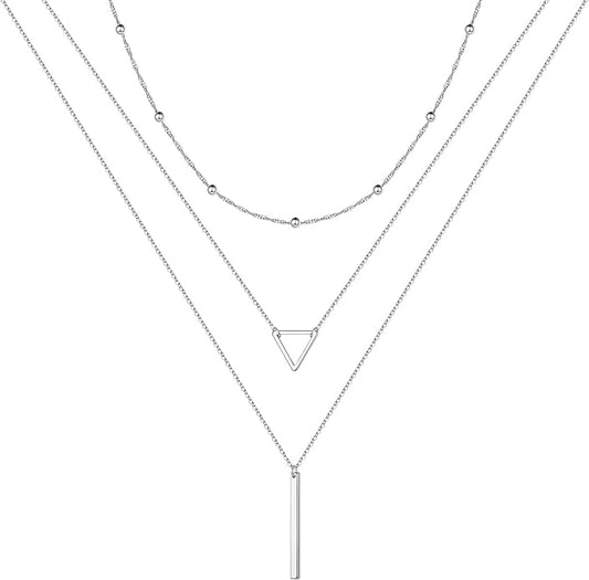 Turandoss Gold Layered Necklaces for Women - 14K Gold Plated Handmade Multilayer Bar Pearls Coin Disc Moon Butterfly Medallion Adjustable Dainty Layered Choker Necklaces for Women Jewelry