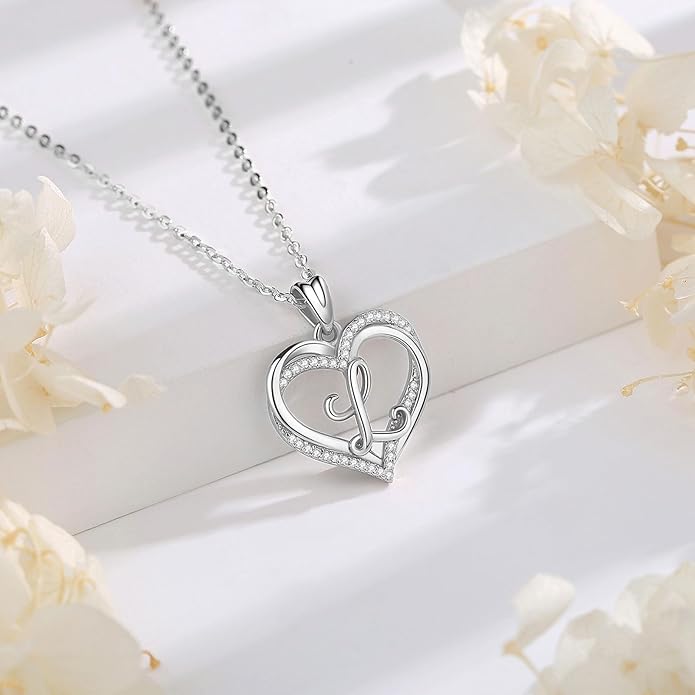 INFUSEU Unique Initial Necklaces for Women Girls Small Heart Letter Jewelry, Meaningful Personalized Gifts