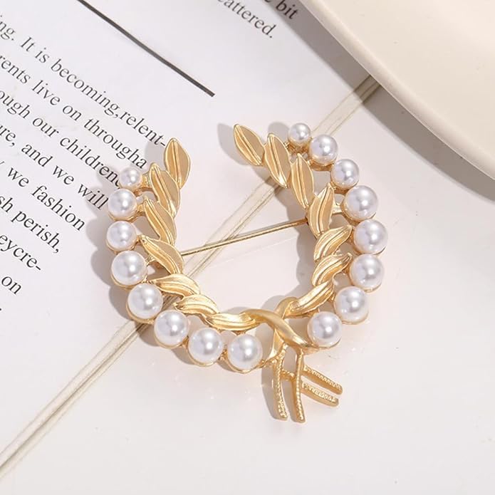 JKQBUX Versailles series Baroque elegant Brooches Pin for Women Men Girls Retro Court Pearl Corsage Pin delicate accessory