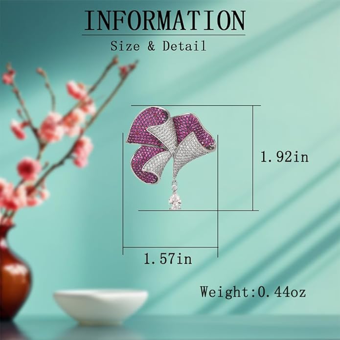 Flower Brooch Pin - Rhinestone Flower Pin 18k Gold Plated - Thanksgiving Day, Birthday, Wedding Gifts for Mom, Wife