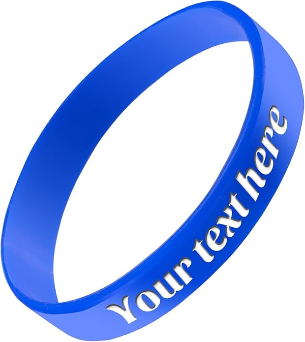 Custom Rubber Bracelet 1/10/30/50/100 ct Personalized Silicone Wristbands Customizable Debossed for Motivation, Events, Gifts, Promotions, Party, Awareness