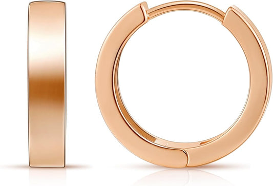 Gacimy Gold Huggie Hoop Earrings for Women 14k Gold Plated, Small Hoop Earrings for Women, 1/2 Inch Yellow Color Earrings for Women