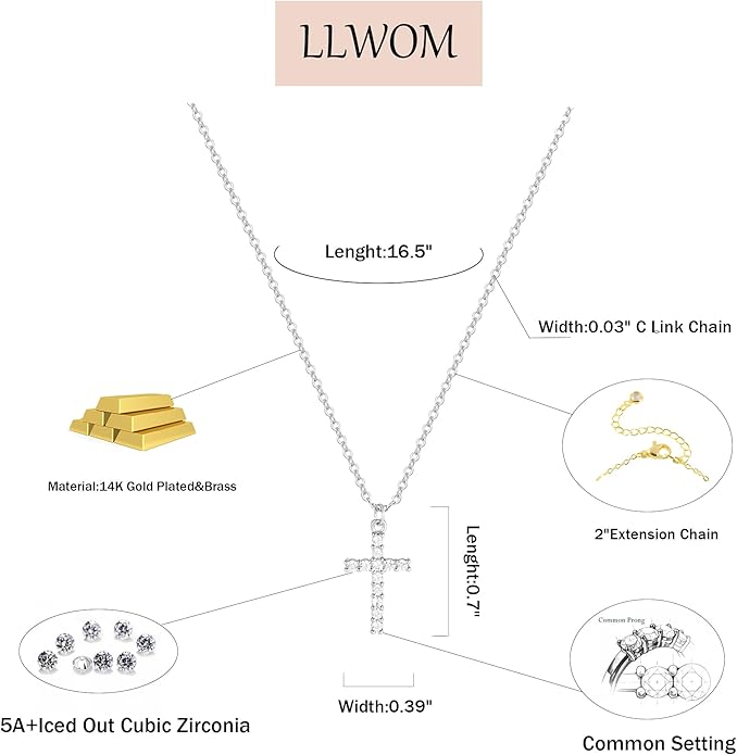Gold Necklace for Women-14k Gold Plated Infinity Necklace Star Of David Necklace Evil Eye Cross Pendants Heart Dainty Gold Necklace For Women