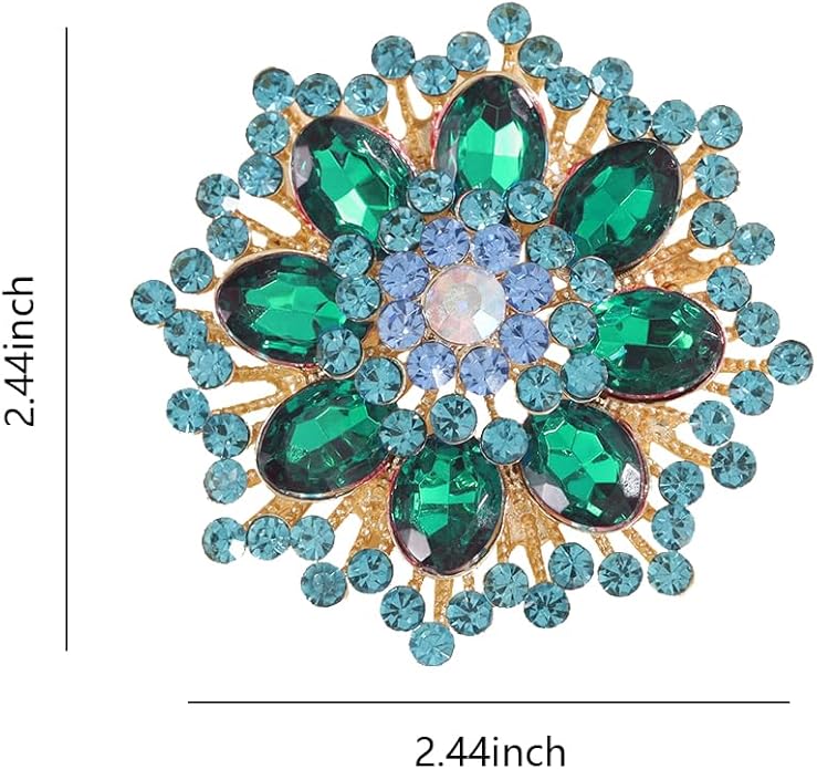 Rhinestone Flower Brooch Pin for Women Red Black Purple Flower Broochs Pin Hat Christmas Brooch Jewelry