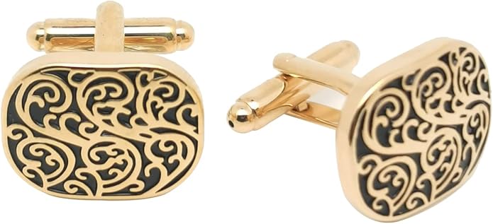 Jonwo Vintage Roman Lover Pattern Cuff Links in Gift Box Universal Cufflinks for Men Lady Business Wedding Anniversary Shirt