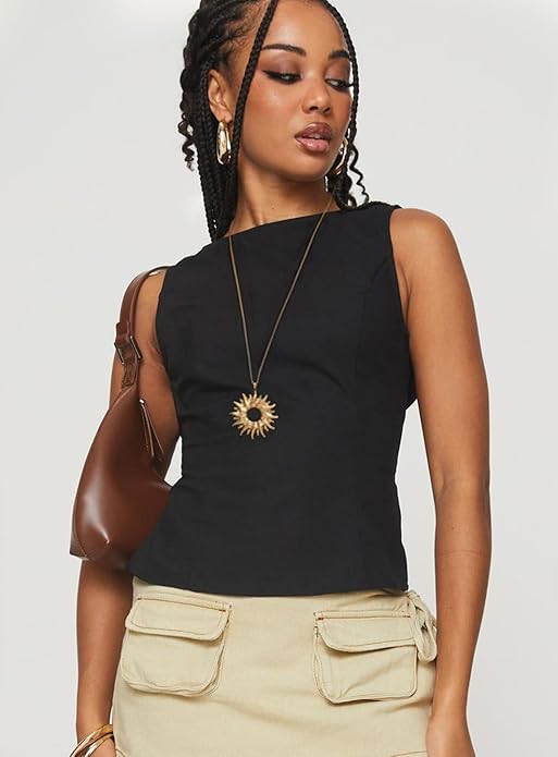 CANEVINKA 18K Gold Plated Pendant Long Chain Necklace Sweater Necklace Fashion Jewelry for Women