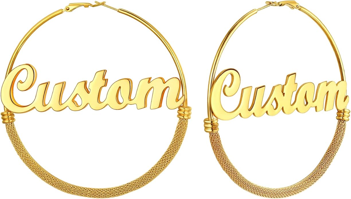 PROSTEEL 30/40/60/80/100mm Chunky Hoop Earrings For Women Gold Plated/Black Stainless Steel Hoops Earrings Statement Jewelry