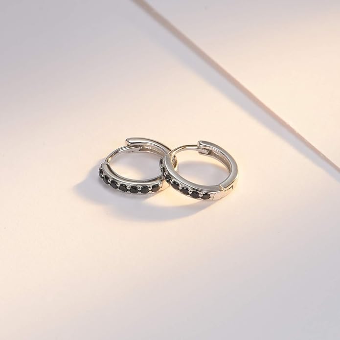 SWEETV 925 Sterling Silver Huggie Hoop Earrings for Women Girls-Tiny Small Cartilage Hoop Earring